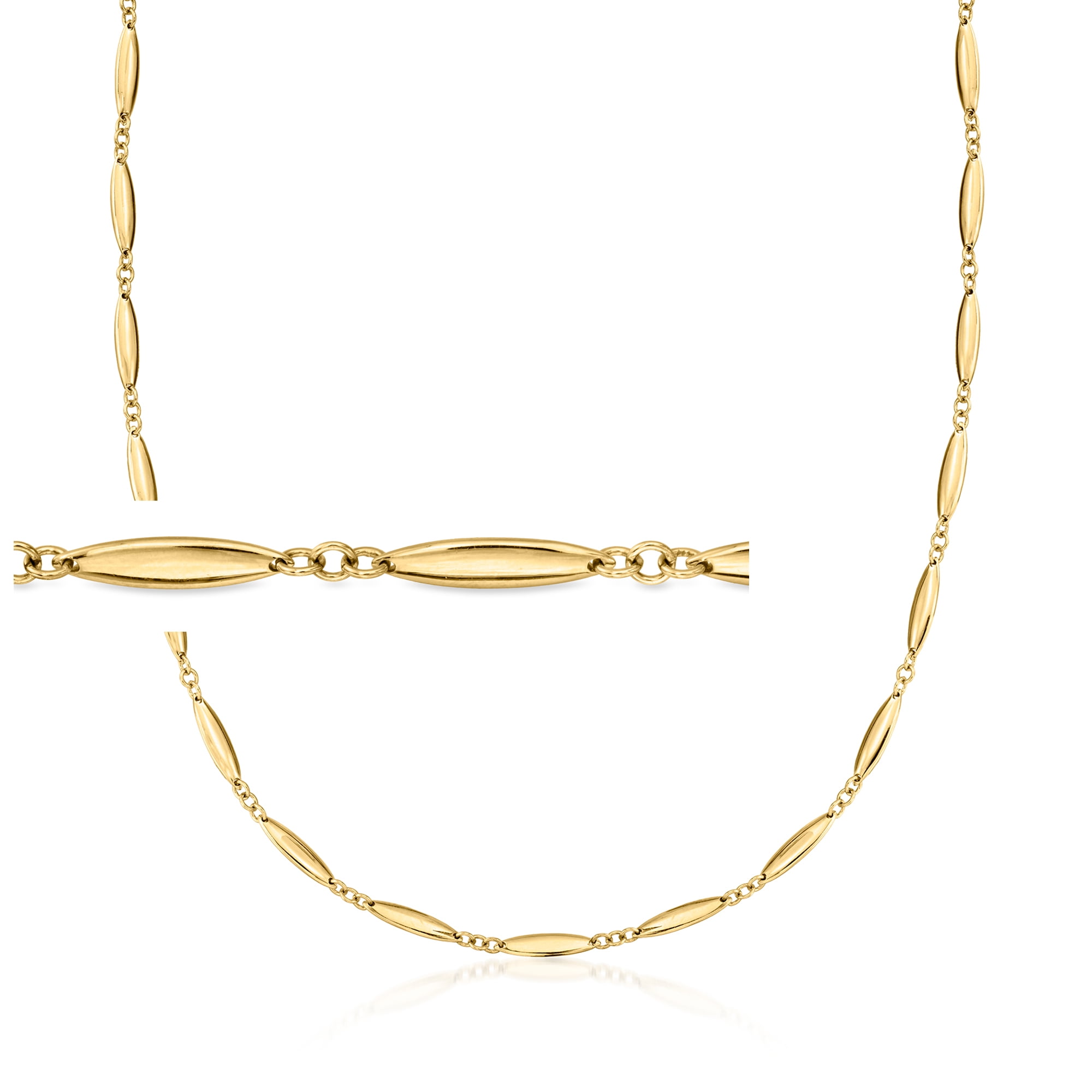 RS Pure by Ross-Simons 18kt Gold Vermeil Marquise-Link Necklace, Women's, Adult