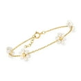thumbnail image 1 of Pure Collection by Ross-Simons 3-3.5mm Cultured Pearl Flower Bracelet in 14kt Yellow Gold, Women's, Adult, 1 of 6