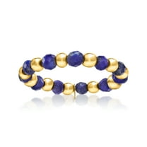 Pure Collection by Ross-Simons 3-3.5mm Lapis Bead Stretch Ring With 14kt Yellow Gold, Women's, Adult