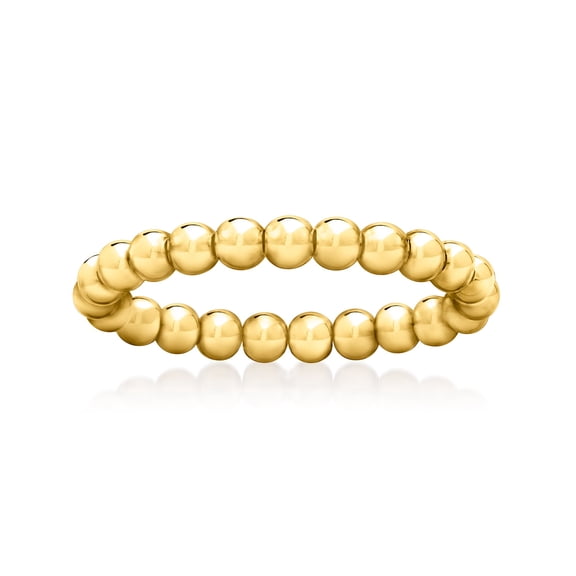 Pure Collection by Ross-Simons 3mm 14kt Yellow Gold Bead Stretch Ring, Women's, Adult