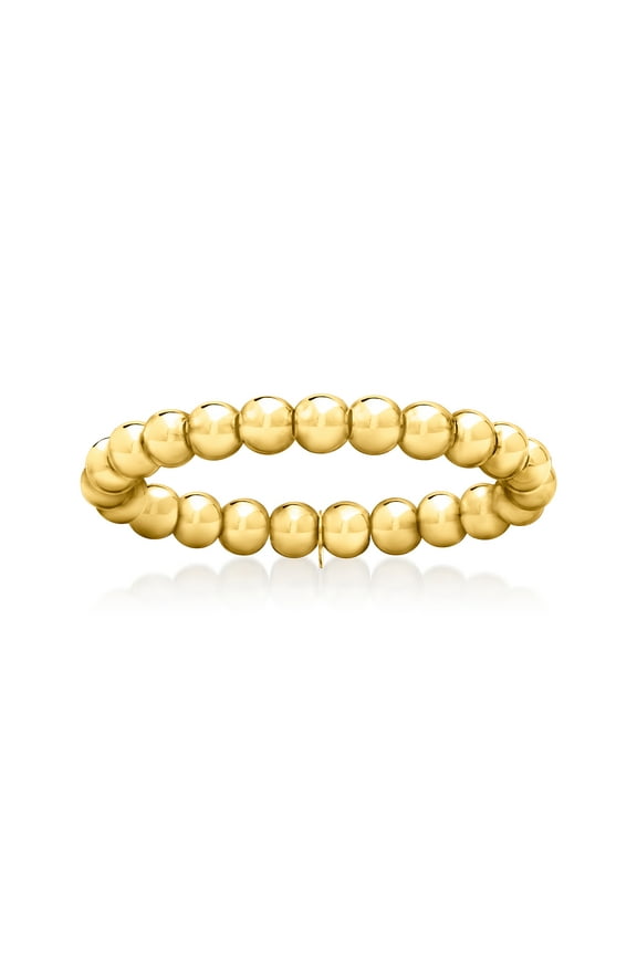 Pure Collection by Ross-Simons 3mm 14kt Yellow Gold Bead Stretch Ring, Women's, Adult