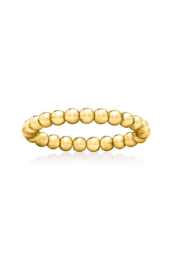 Pure Collection by Ross-Simons 3mm 14kt Yellow Gold Bead Stretch Ring, Women's, Adult