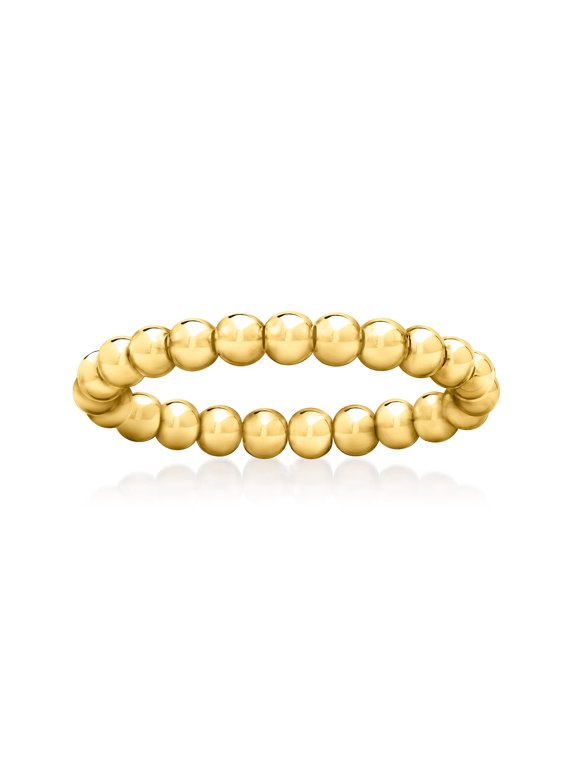 Pure Collection by Ross-Simons 3mm 14kt Yellow Gold Bead Stretch Ring, Women's, Adult