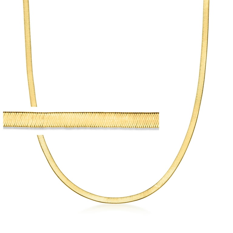RS Pure by Ross Simons 3mm 14kt Yellow Gold Herringbone Necklace