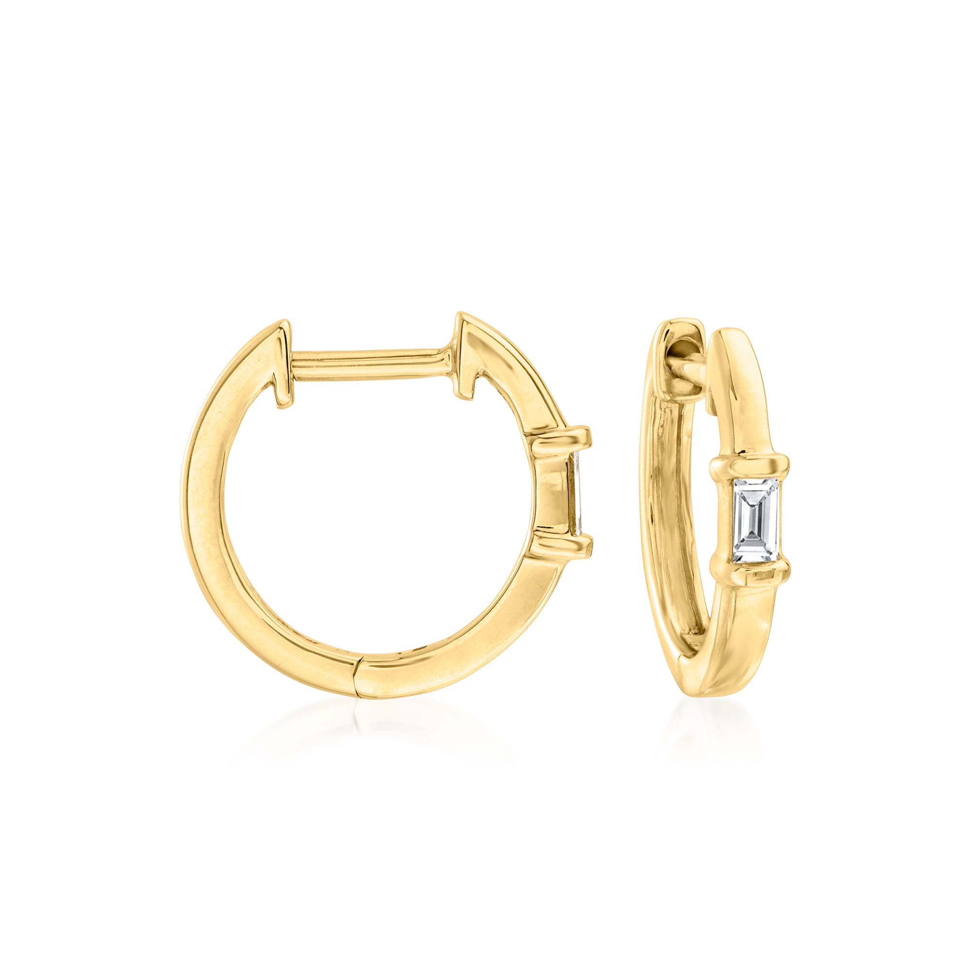 Ross-Simons 10kt Yellow Gold Geometric Loop Ring – Diamond-Accented, Open Design, Size 8, Everyday Luxury