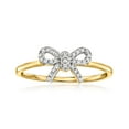 thumbnail image 1 of RS Pure by Ross-Simons Diamond-Accented Bow Ring in 14kt Yellow Gold, Women's, Adult, 1 of 5