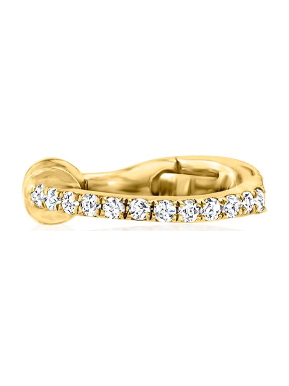 Pure Collection by Ross-Simons Diamond-Accented Single Ear Cuff in 14kt Yellow Gold, Women's, Adult