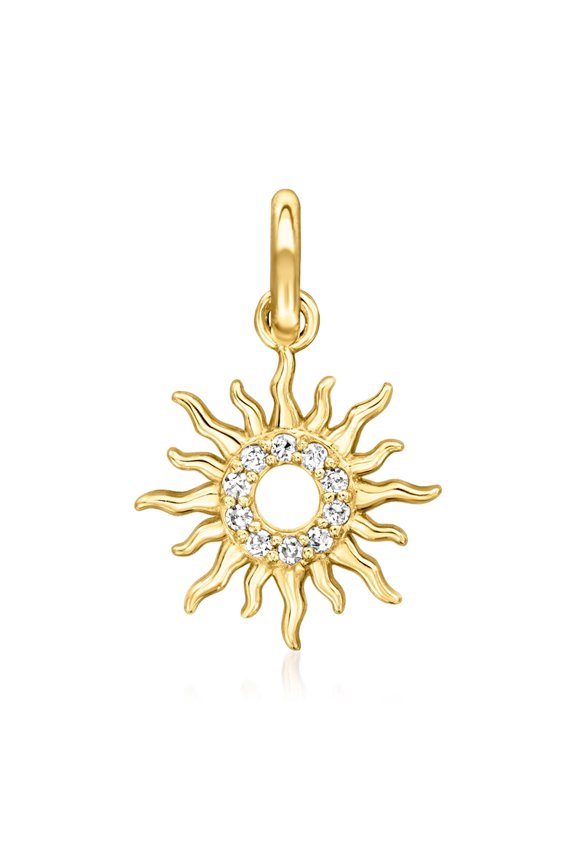 Pure Collection by Ross-Simons Diamond Sun Charm in 14kt Yellow Gold, Women's, Adult