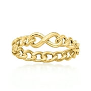 RS PURE Pure Collection by Ross-Simons Italian 14kt Yellow Gold Infinity Symbol Curb-Link Ring, Women's, Adult