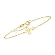 RS Pure by Ross-Simons Italian 14kt Yellow Gold Looped Cross Bracelet, Women's, Adult
