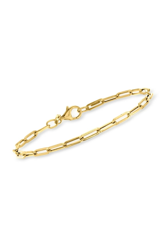 Pure Collection by Ross-Simons Italian 14kt Yellow Gold Paper Clip Link Bracelet, Women's, Adult