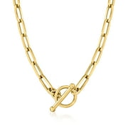 RS Pure by Ross-Simons Italian 14kt Yellow Gold Paper Clip Link Toggle Necklace, Women's, Adult