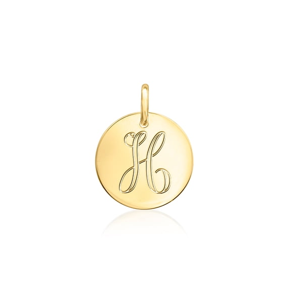 Pure Collection by Ross-Simons Italian 14kt Yellow Gold Personalized Disc Charm, Women's, Adult