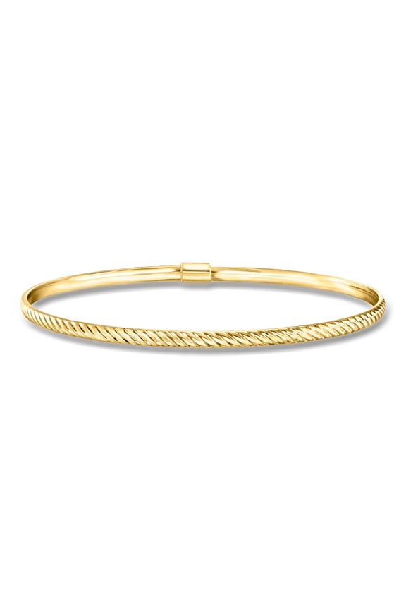 Pure Collection by Ross-Simons Italian 14kt Yellow Gold Ridged Bangle Bracelet, Women's, Adult