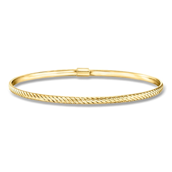 Pure Collection by Ross-Simons Italian 14kt Yellow Gold Ridged Bangle Bracelet, Women's, Adult