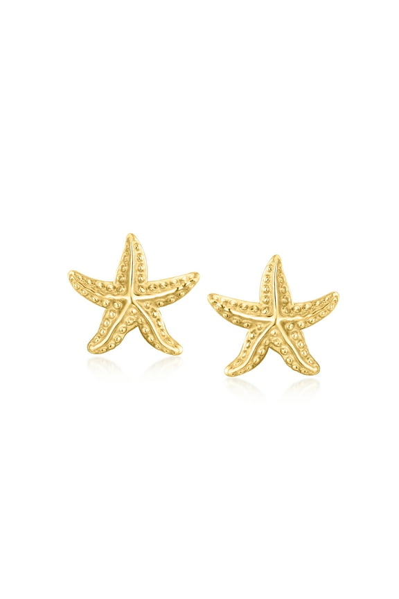 Pure Collection by Ross-Simons Italian 14kt Yellow Gold Starfish Stud Earrings, Women's, Adult