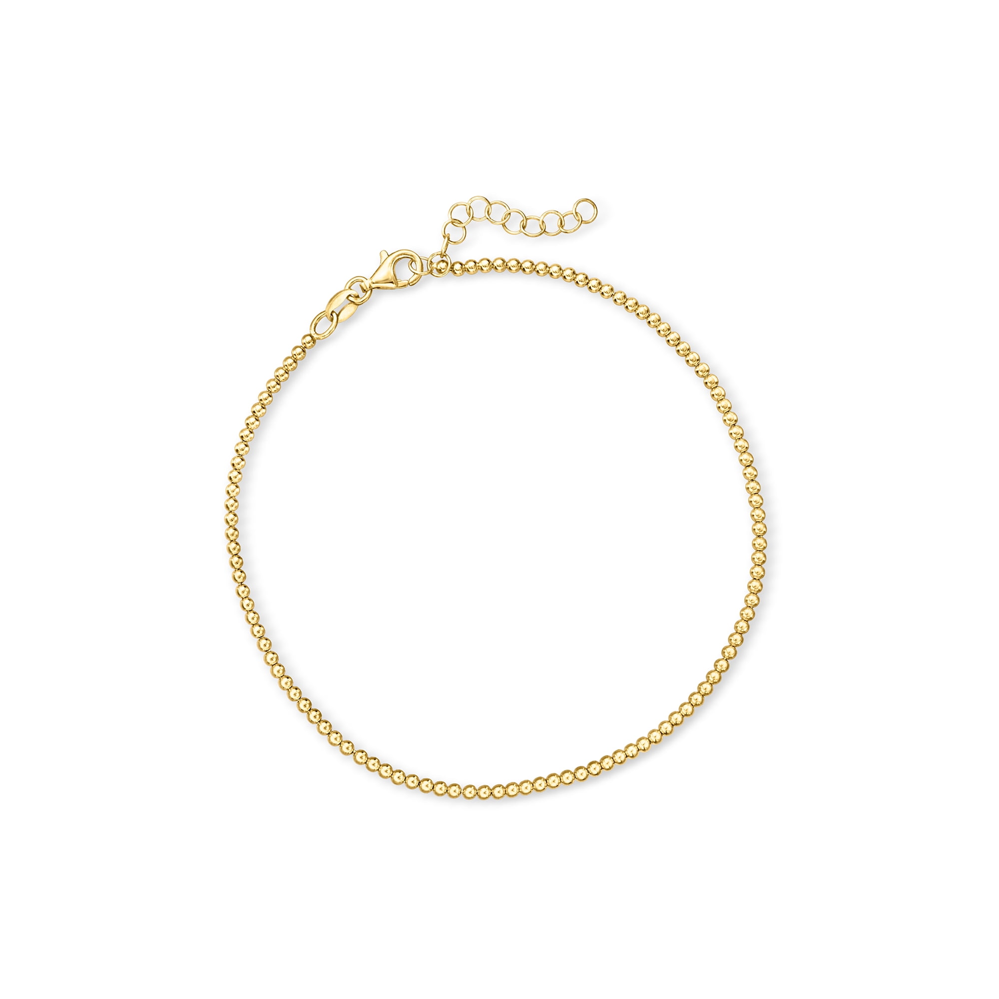 RS PURE Pure Collection by Ross-Simons Italian 2mm 18kt Gold Vermeil Bead-Chain Anklet, Women's, Adult