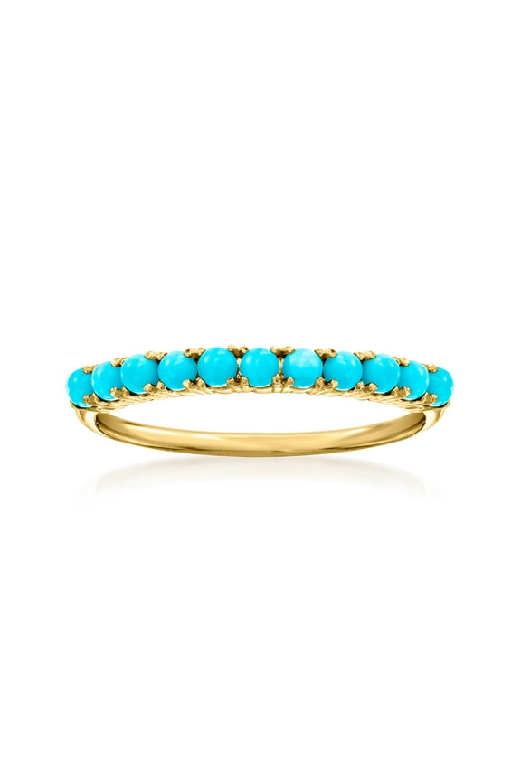 Pure Collection by Ross-Simons Turquoise Ring in 14kt Yellow Gold, Women's, Adult
