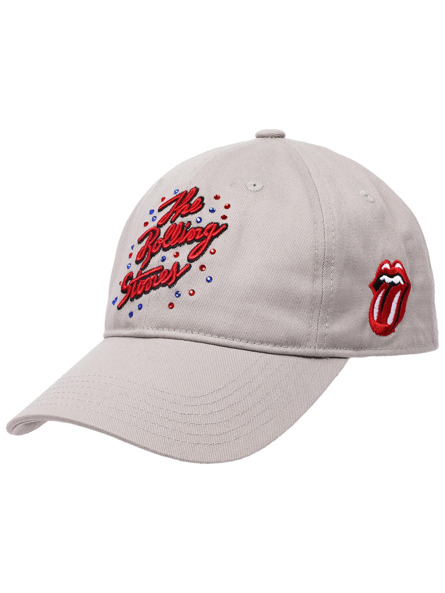 Rolling Stones "Dad" Cap with Rhinestones, Gray, One Size Fits Most