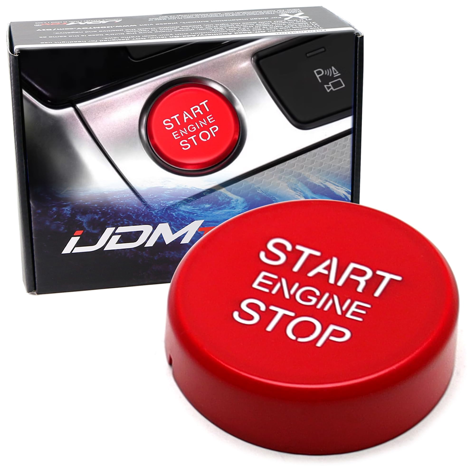 RS Racing Sports Style Red Engine Push Start Button Replacement Cover ...