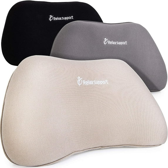 RS1 Back Support Pillow by Relax Support – Lumbar Pillow Upper and Lower Back for Chair Back Pain Uses ArcContour Special Patented Technology Has Unique Lateral Convex Shape for a Pain Free Back