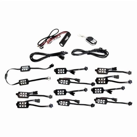 RS12RGB Multicolor LED Rock Light Kit - RGB - 12 Pieces - Remote Controlled