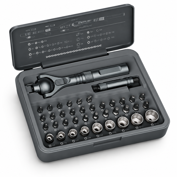 RS2- 40 in 1 Multi-Function Ratchet Tool Kit for Home and Electronics Repair