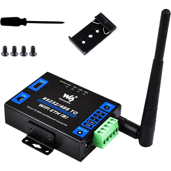 RS232/485 to WiFi and Ethernet Converter Serial Server, Modbus Gateway, MQTT Gateway,Serial Port to HTTPD Client, Allow Serial Port to WiFi, Serial Port to Ethernet, Ethernet to WiFi
