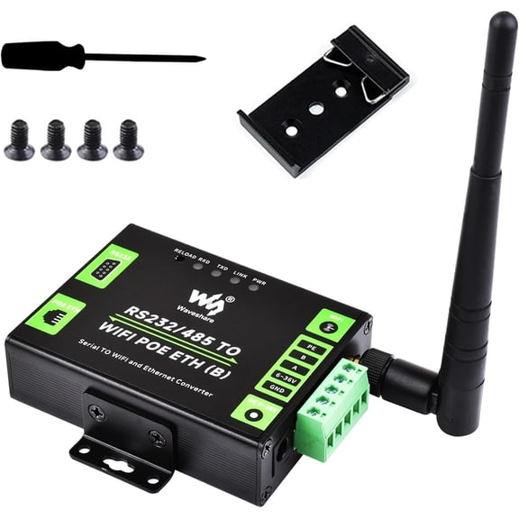 RS232/485 to WiFi and Ethernet Converter with POE, Serial Server, Modbus Gateway, MQTT Gateway, Serial Port to HTTPD Client