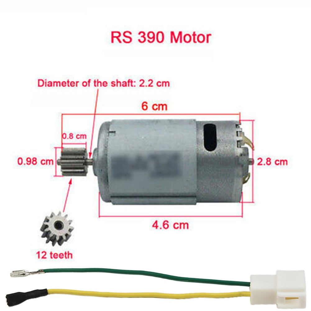 RS555 24V DC Motor For Ride-On Cars - 40000 RPM High Speed, 10 Teeth Gear, Metal Housing