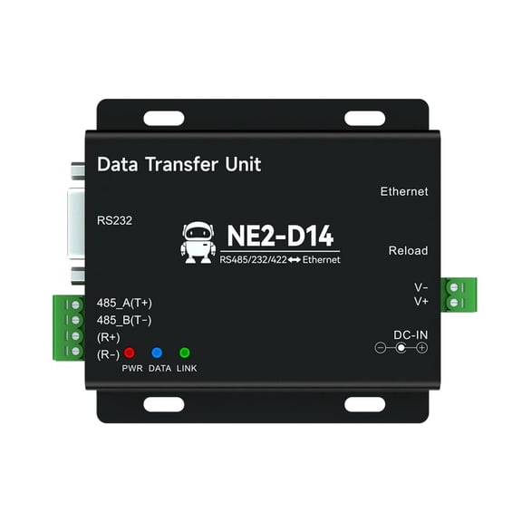 RS485/232/422 to Ethernet Serial Server Modbus Gateway NE2-D14 TCP UDP MQTT HTTP DC 8-28V Storage Gateway 2 Way Socket