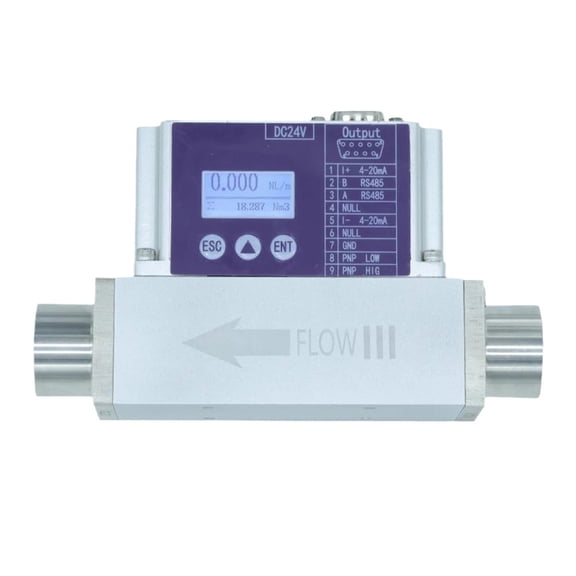 RS485 Gas Mass Flow Meter Bi Directional Digital Display Sensor For Air Nitrogen Oxygen Hydrogen Helium Flow Detection ,Energy-Saving