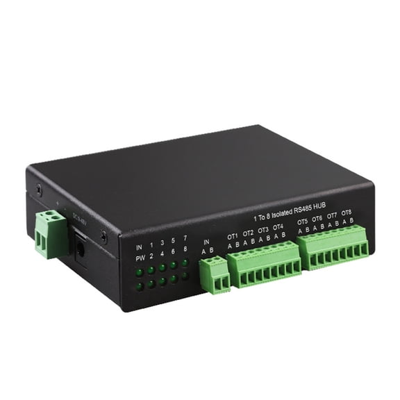 RS485 Hub 1 to 8 Isolated Rs-485 Splitter 485 Sharer 1 In 8 Out Industrial Grade Optically Isolated way 152.2Kbps