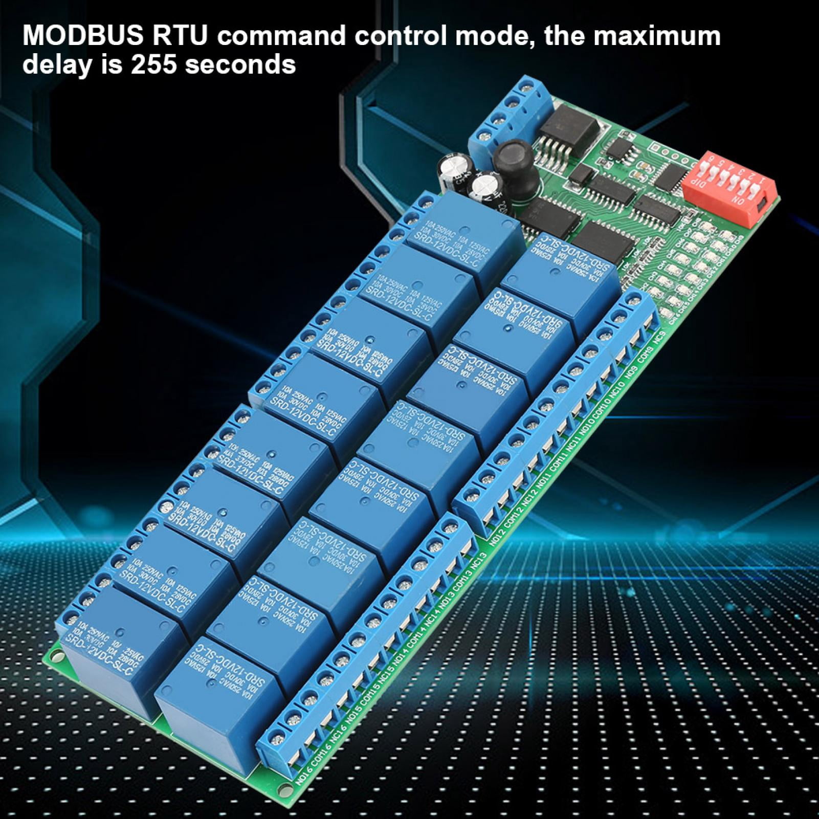 RS485 Relay Module 16 Channel, Modbus RTU, Serial Port Control, 6 ...
