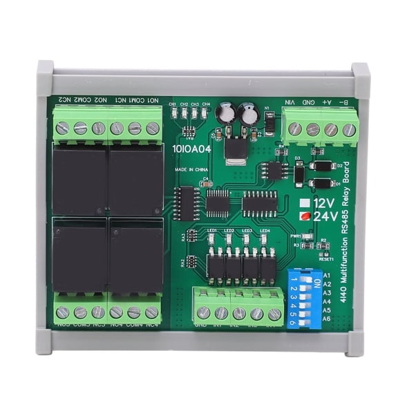 RS485 Relay Module 4 Channel RTU PCB Board with Housing Industrial Control Components DC24V