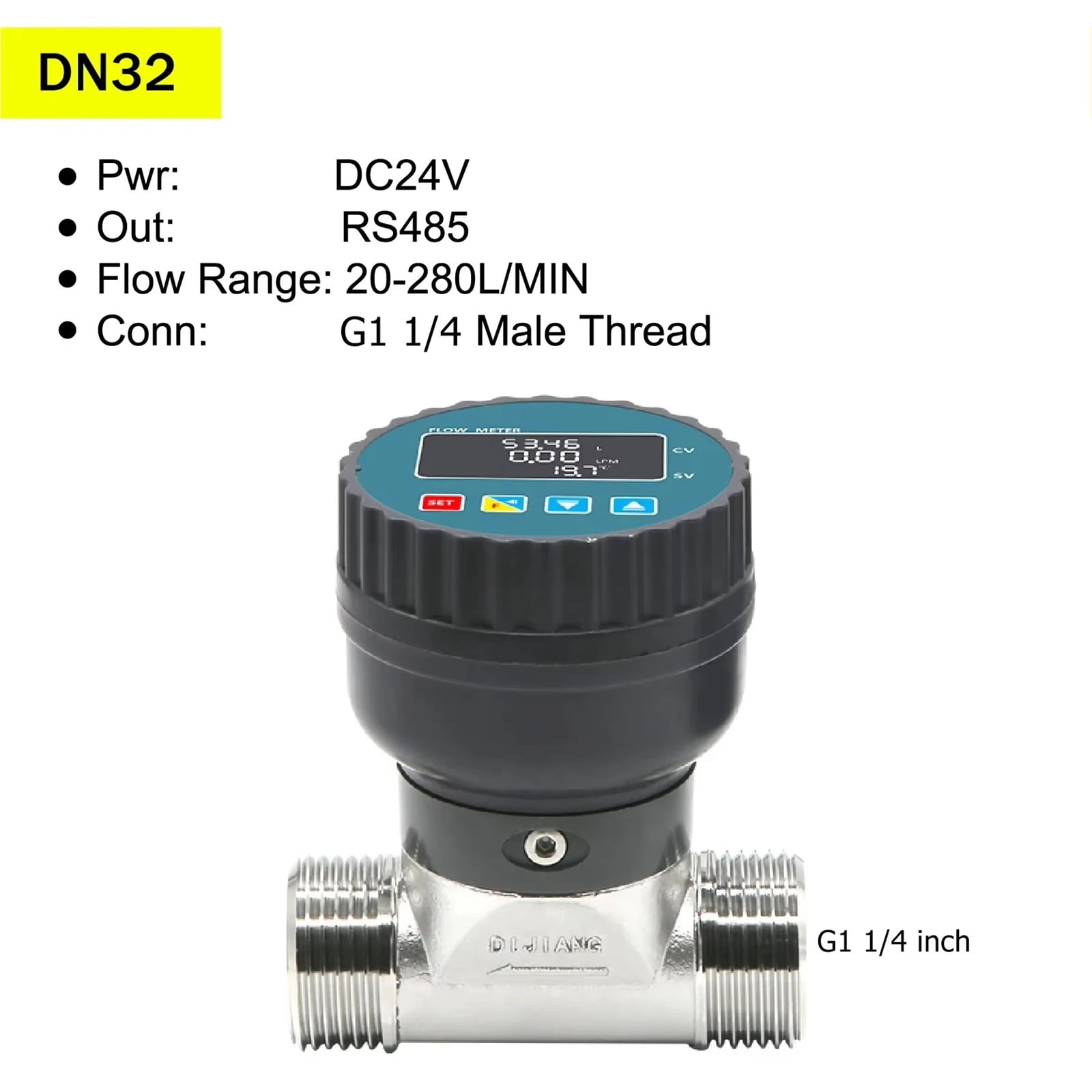 RS485 Stainless Steel Digital Display Flow Meter High Precision Liquid ...