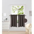 thumbnail image 1 of RS5 2-Piece Brown Faux Silk Blackout Window Curtain, Two (2) Rod Pocket Panels 30"X 36" Each, 1 of 1