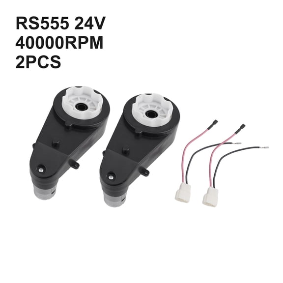 RS555 Electric Gearbox 24V 40000RPM High Speed Motor for Ride On Car Toy Replacement Parts 200W Drive Engine with Quick-Change Wire Connectors No Soldering Required 2PCS