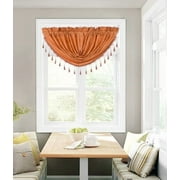 SAMIMPORT-2011 (RS8) 1-Piece Beaded Blackout Waterfall Valance Ideal for Restaurants, Brunch Spots & Home Décor (48"x38")