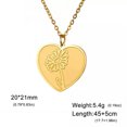 thumbnail image 1 of RSAMD 12 Birth Months Flower Heart Necklace Stainless Steel Jewelry Birthday Gift-45-50 cm-April Daisy G, 1 of 7