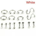 thumbnail image 1 of RSAMD 16PCS/Set StainlessSteel Spiral Belly Tongue B Ring Eyebrow Piercing JewelR YK-White, 1 of 9