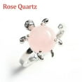 thumbnail image 1 of RSAMD 1X Mini Turtle Ring Natural Crystal Stone Chakra Quartz Round Bead Healing Reiki-Adjustable Opening-Rose Quartz, 1 of 8