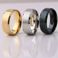 thumbnail image 1 of RSAMD 2020 Stainless Steel Men Women Wedding Engagement Black Gold Ring Band Size 6-12-11-Gold, 1 of 9