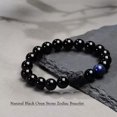 thumbnail image 1 of RSAMD 2023 New Cross Beaded Rosary Adjustable Black Lava Bead Men Fashion Bracelets-12-Pisces（2/20～3/20）, 1 of 6