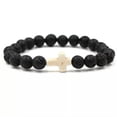 thumbnail image 1 of RSAMD 2023 New Cross Beaded Rosary Adjustable Black Lava Bead Men Fashion Bracelets-277-3, 1 of 6