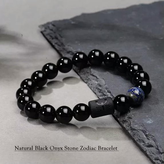RSAMD 2023 New Cross Beaded Rosary Adjustable Black Lava Bead Men Fashion Bracelets-8-Scorpio (10/24~11/22)