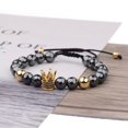thumbnail image 1 of RSAMD 2Pcs Double Crown Couples Bracelet Lava Stone Essential Oil Stretch Beads Gift-014-1, 1 of 9