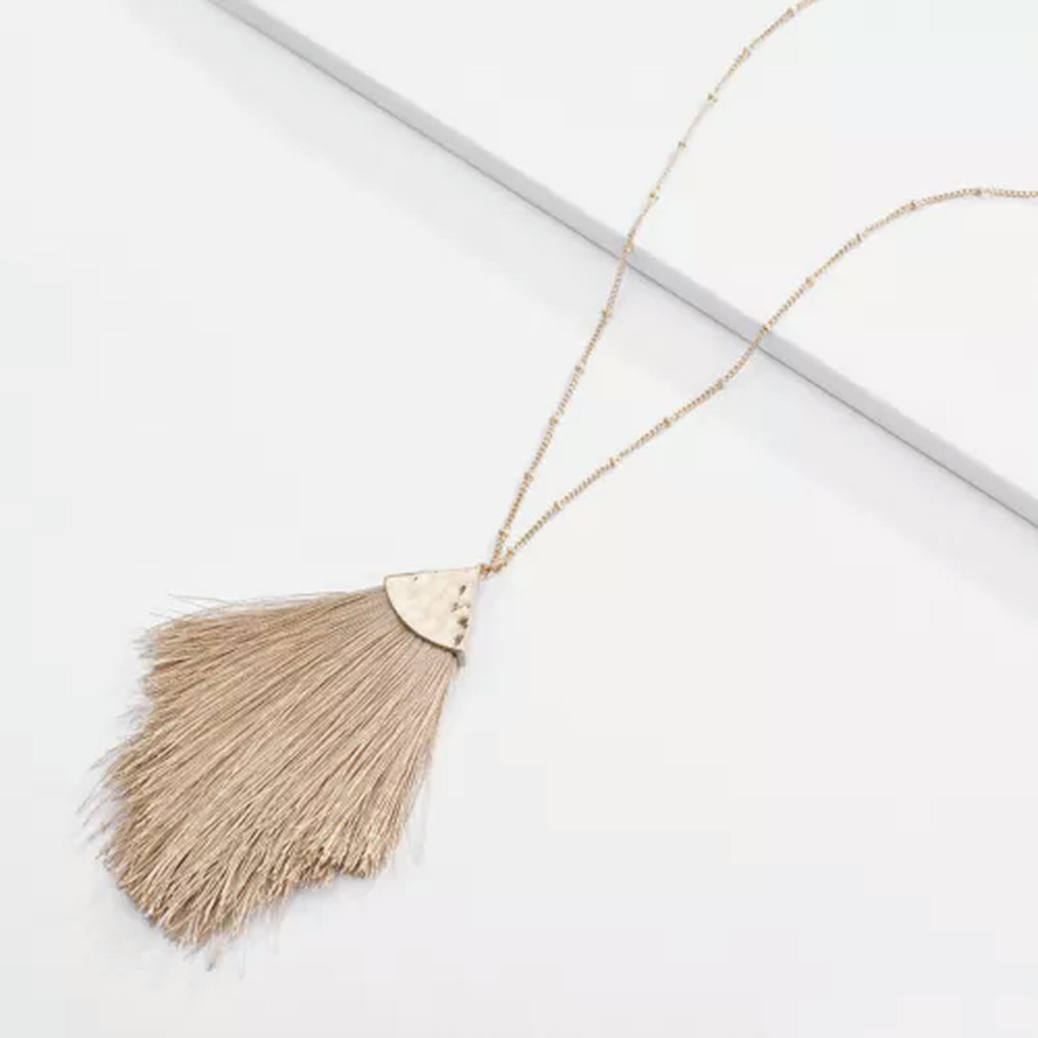 Leopard Print Necklace & Earrings Set For Women - Long Fringe Tassel Pendant Statement Jewelry - View #8