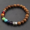 thumbnail image 1 of RSAMD 8MM 7 Chakra Men's Hematite Natural Stone Lion Buddha Beaded Charm Bracelet Gift-J002-1, 1 of 2