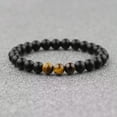 thumbnail image 1 of RSAMD 8MM Owl Buddha Beaded Natural Lava Stone Gold Silver Charm Fashion Men Bracelets-523-1-B, 1 of 4
